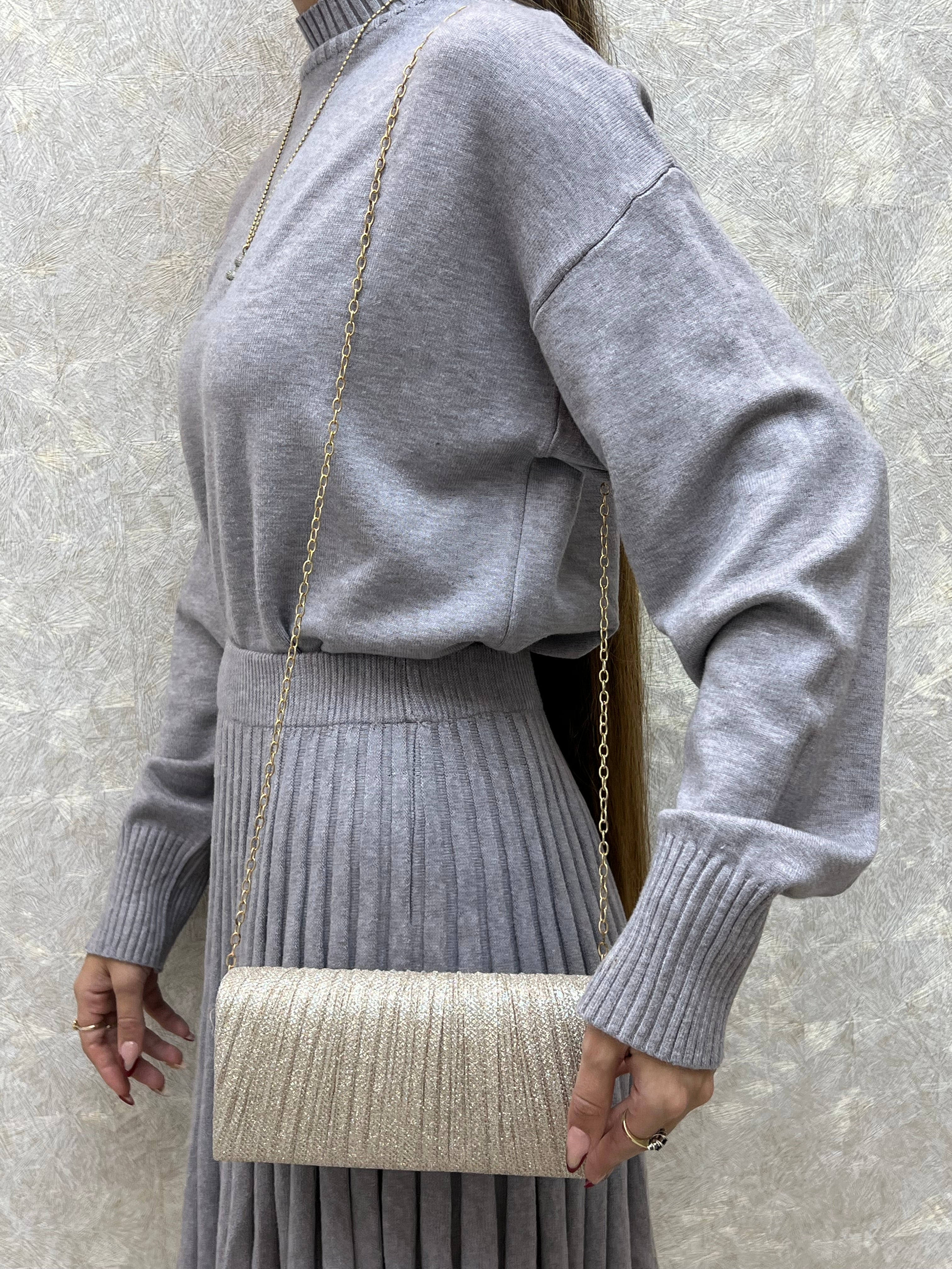 BOLSO IVORY CON BRILLO