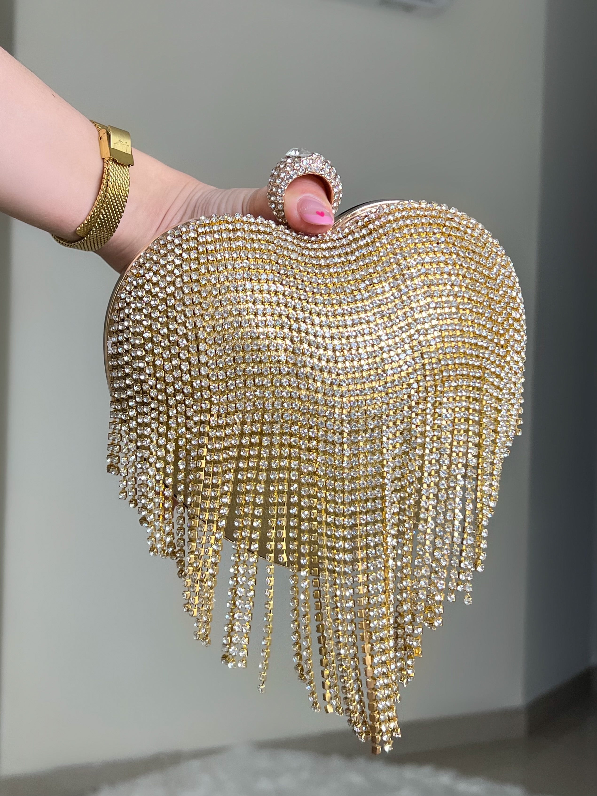 BOLSO CORAZÓN DORADO