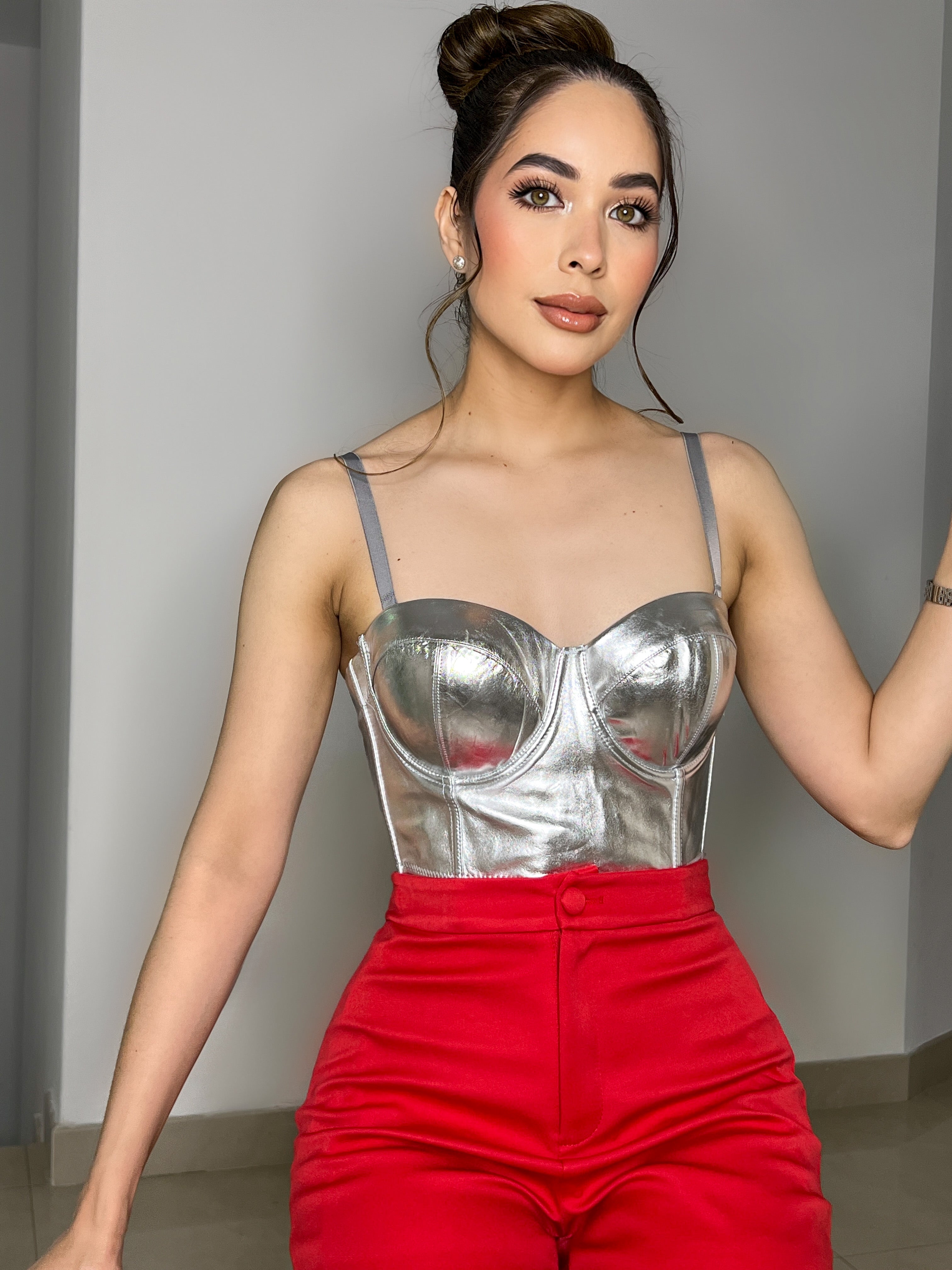 CORSET PLATEADO