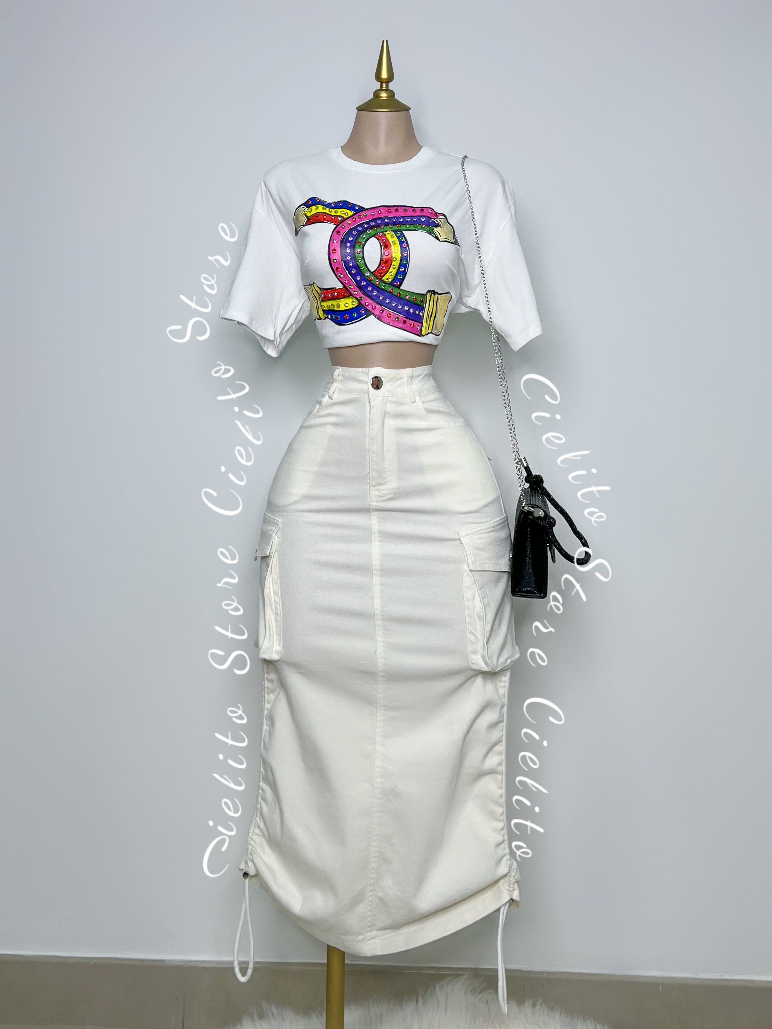 FALDA BLANCA DENIM