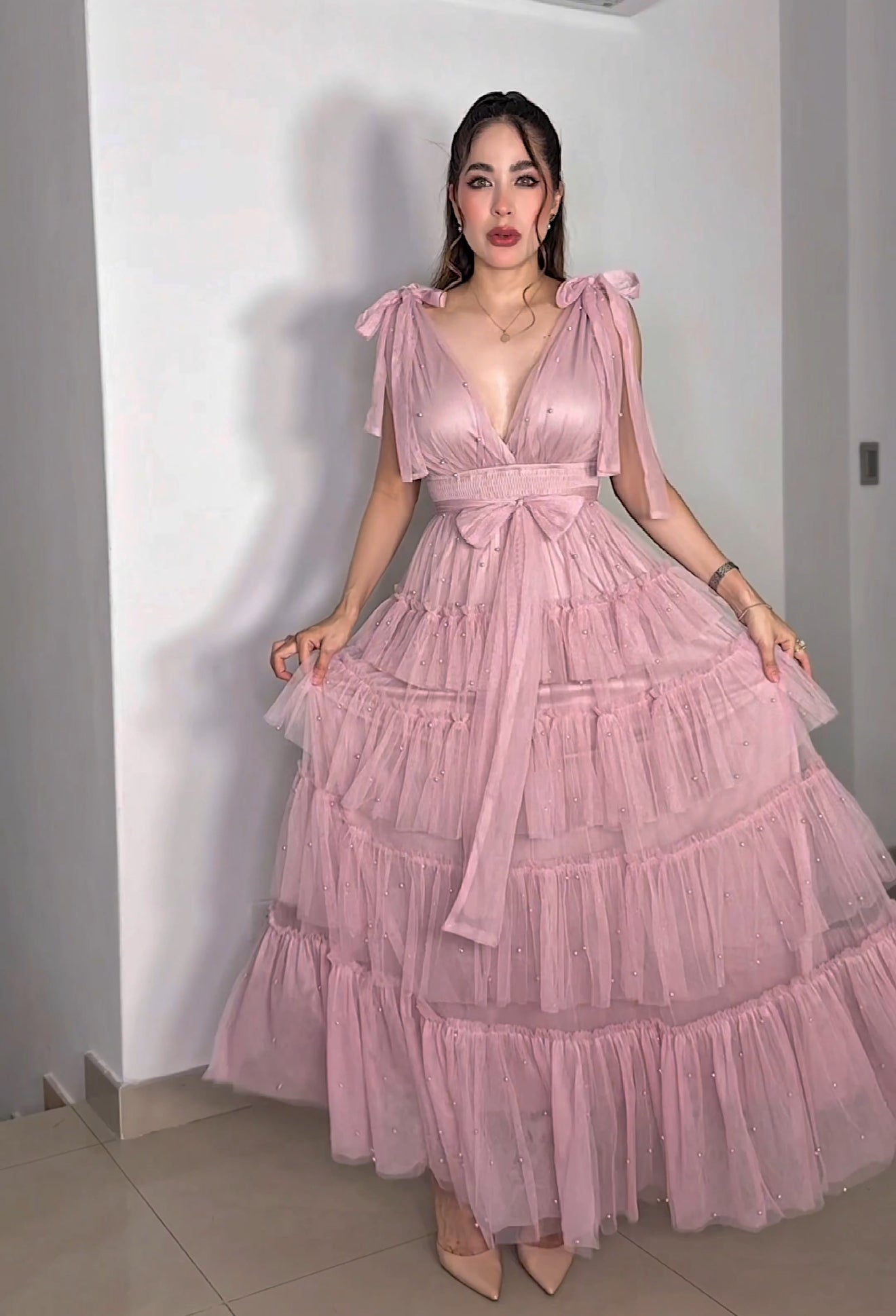 VESTIDO BELLY ROSA