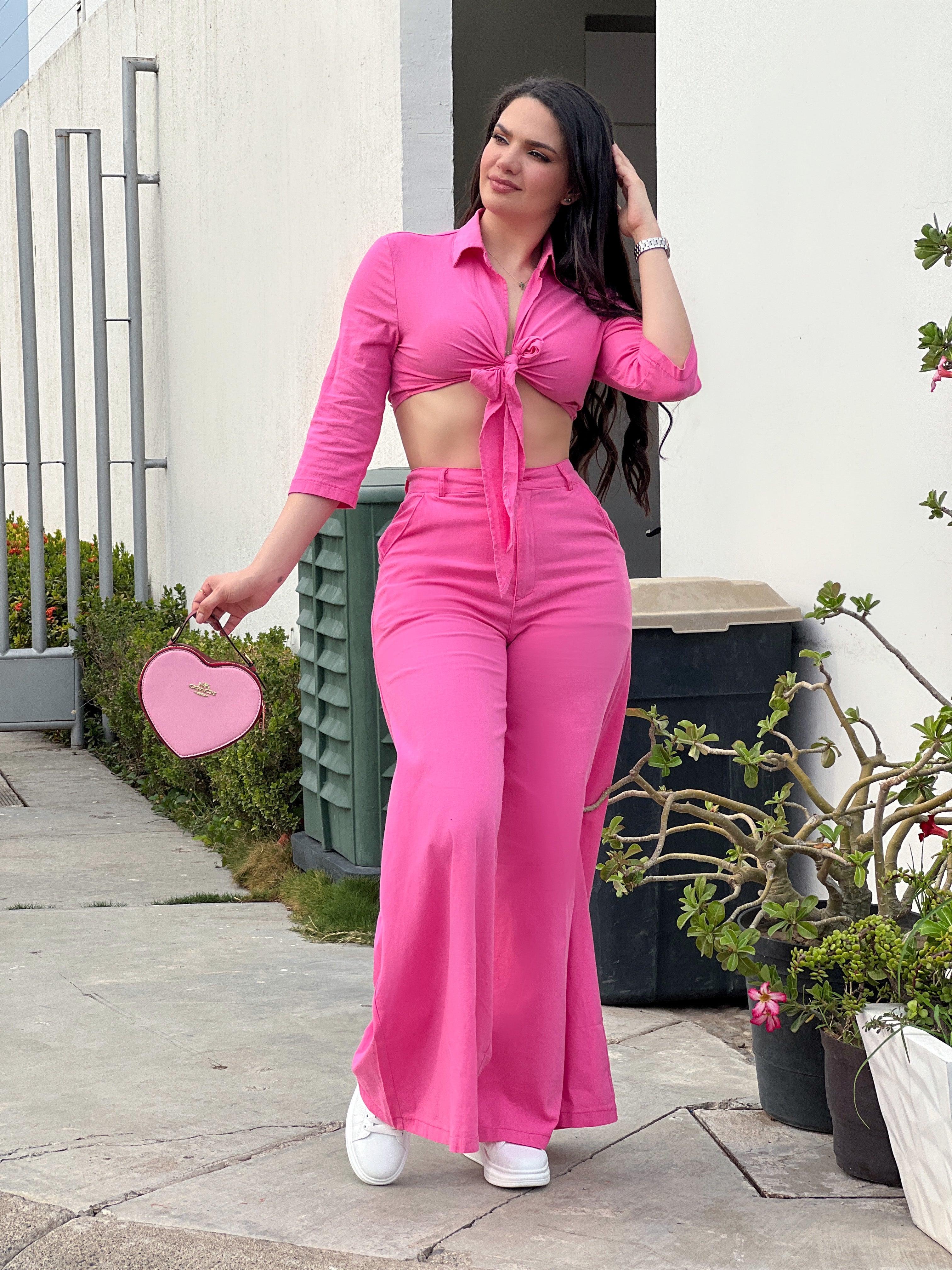 SET ROSA PANTALÓN Y BLUSA