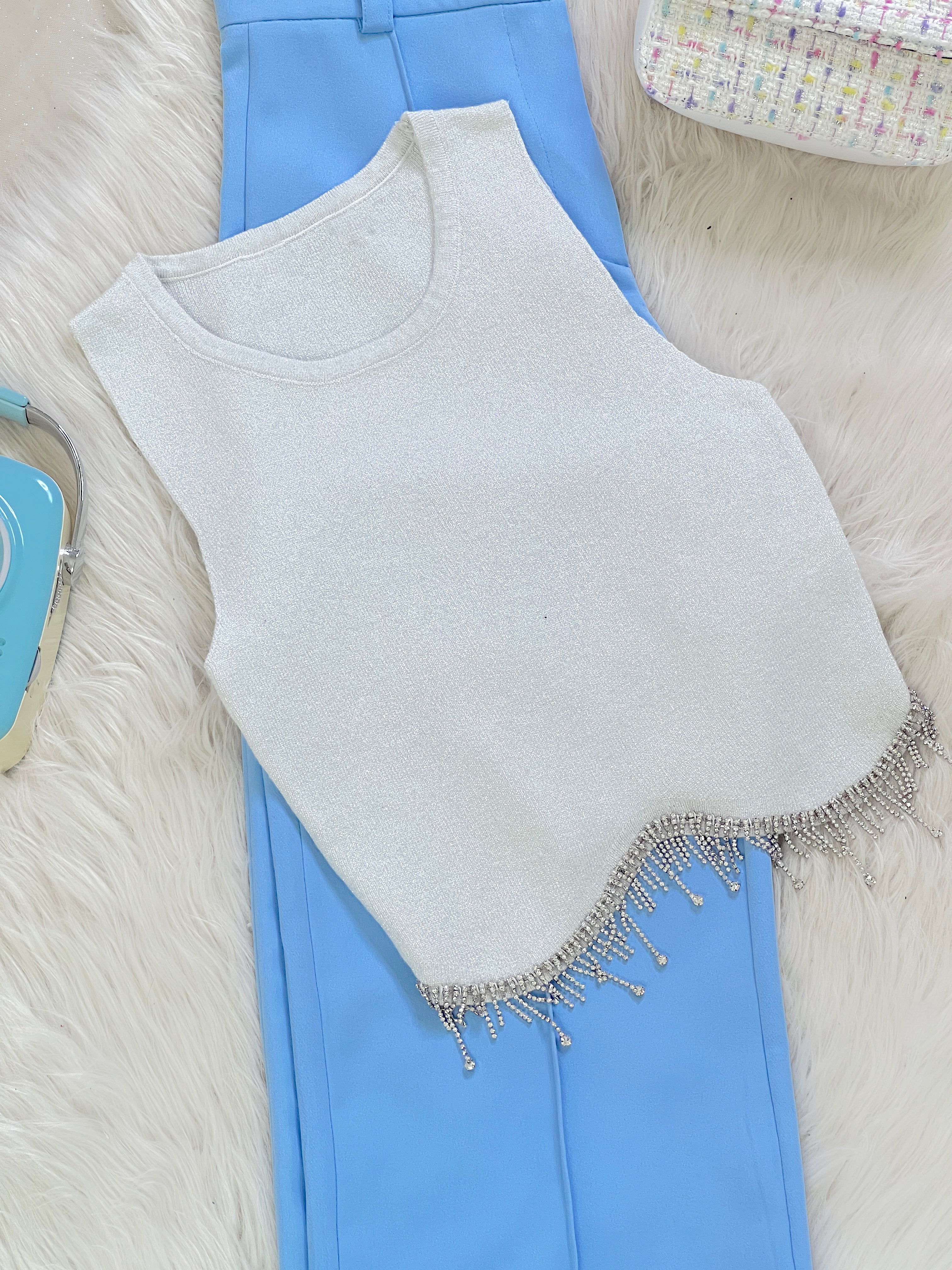 BLUSA PLATEADA DESTELLOS