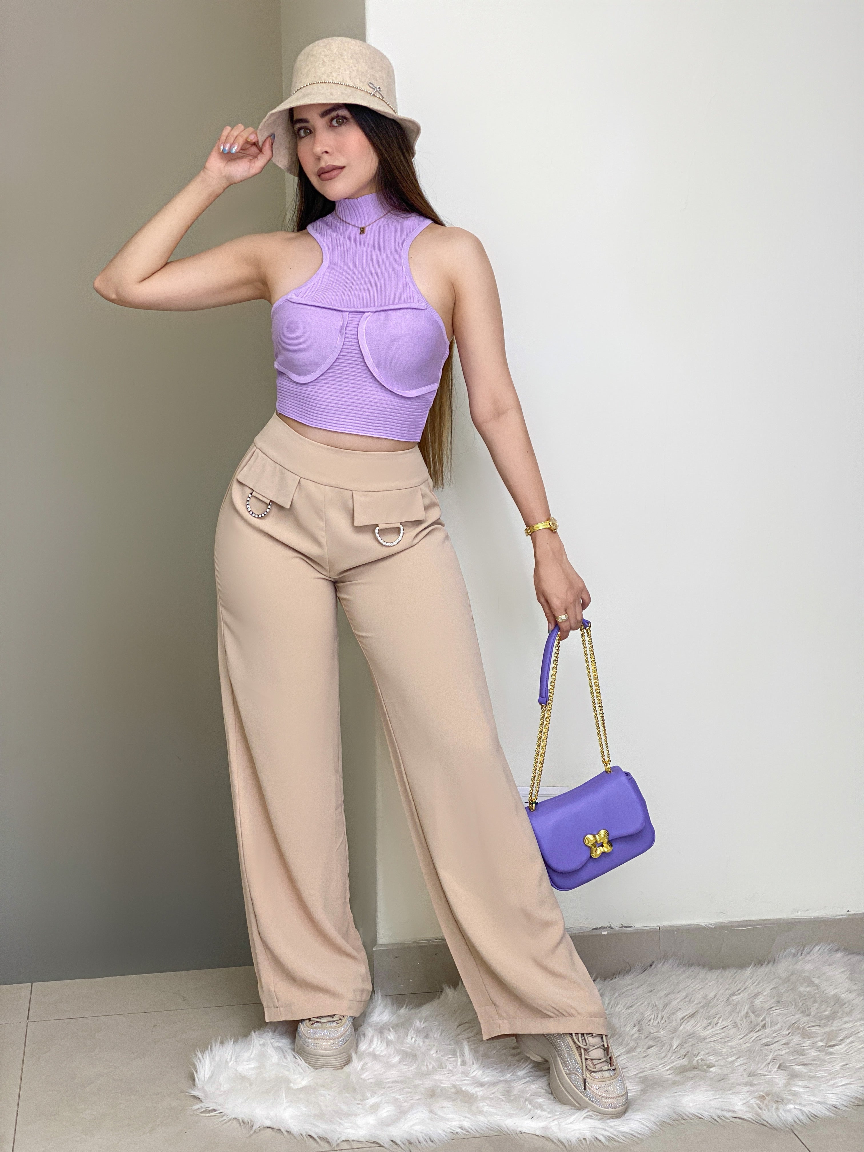 BLUSA LILA HALTER