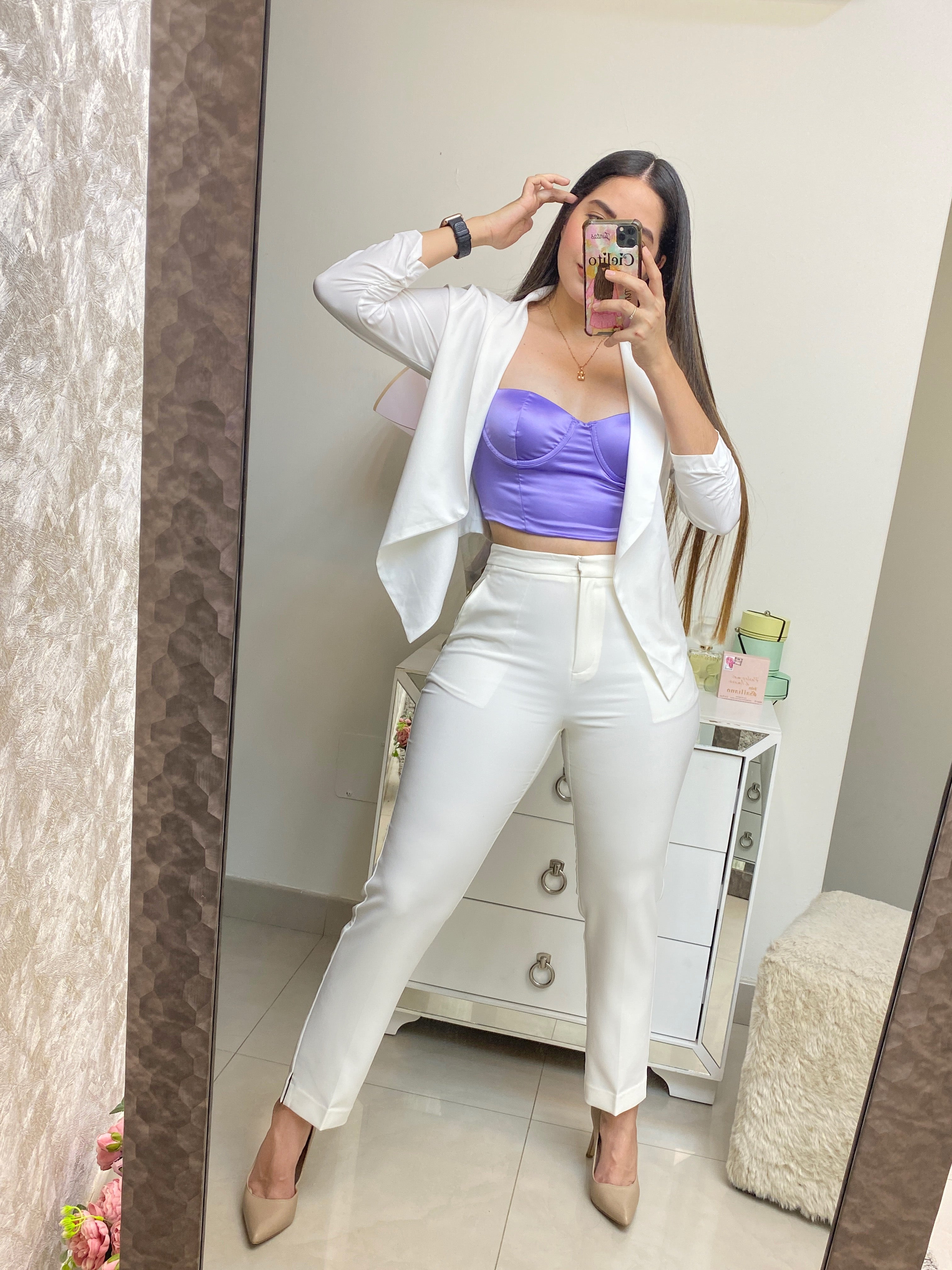Pantalón blanco sastre básico