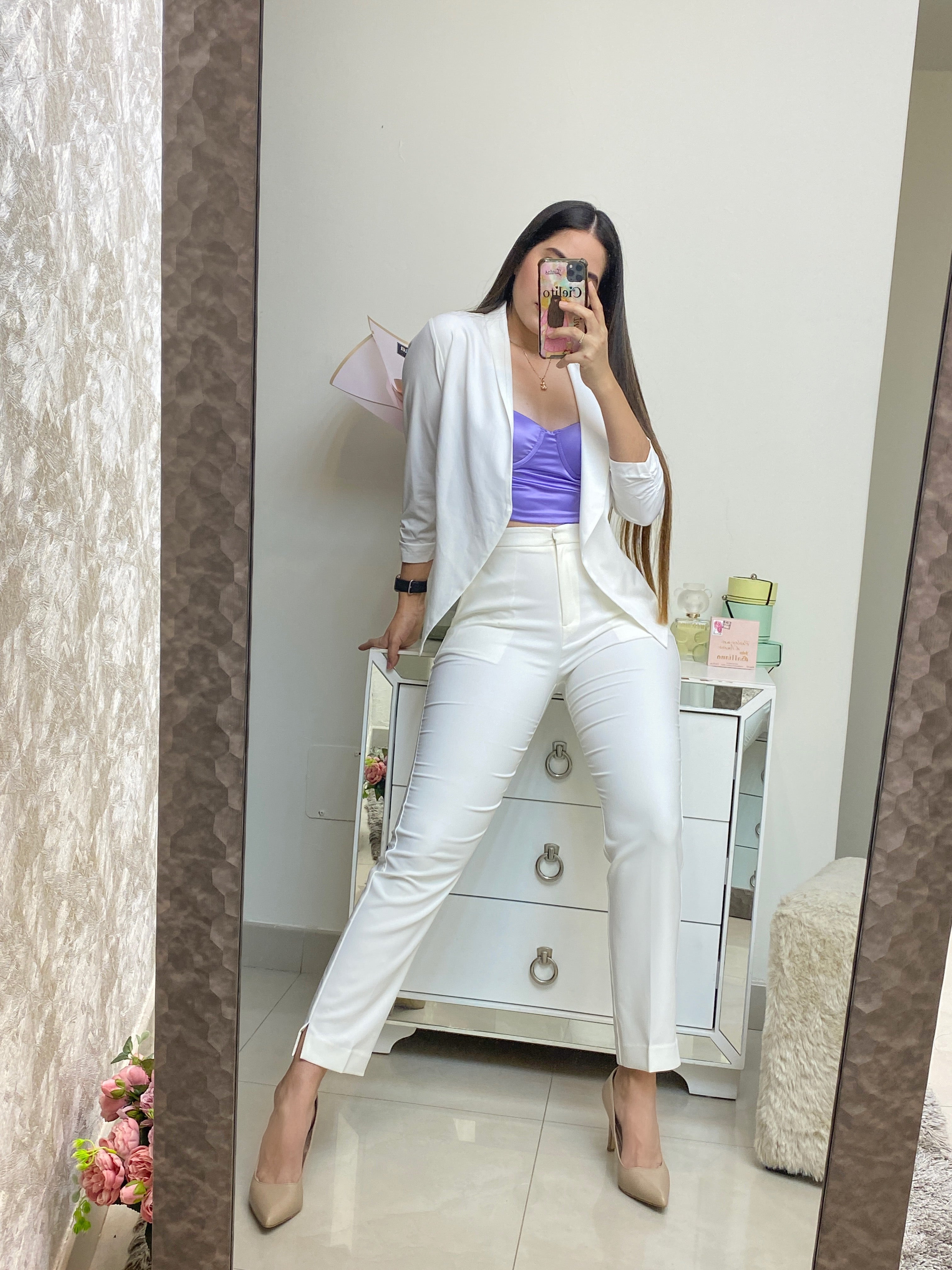 Pantalón blanco sastre básico