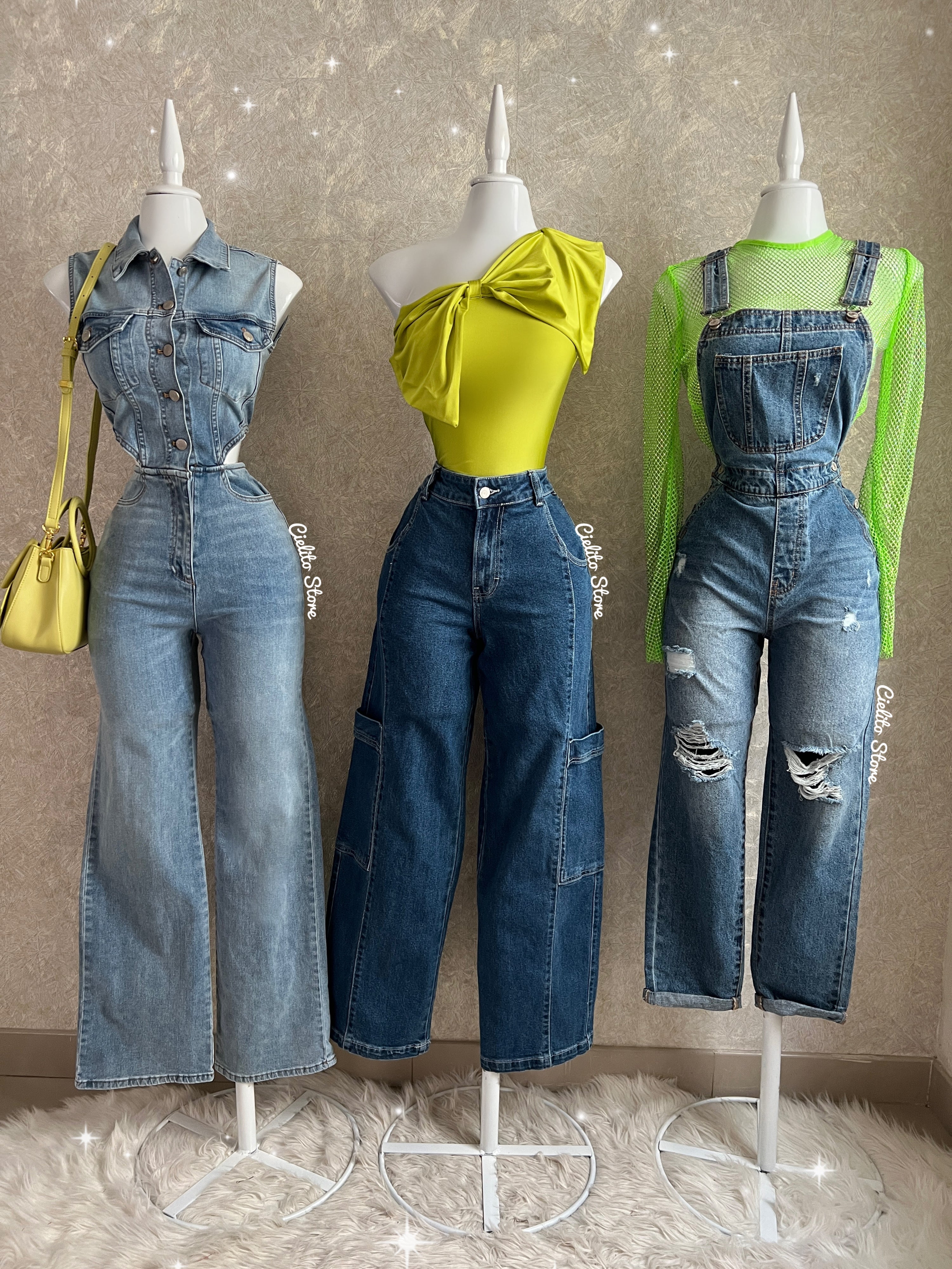PANTALÓN CARGO MEZCLILLA CON BOLSAS