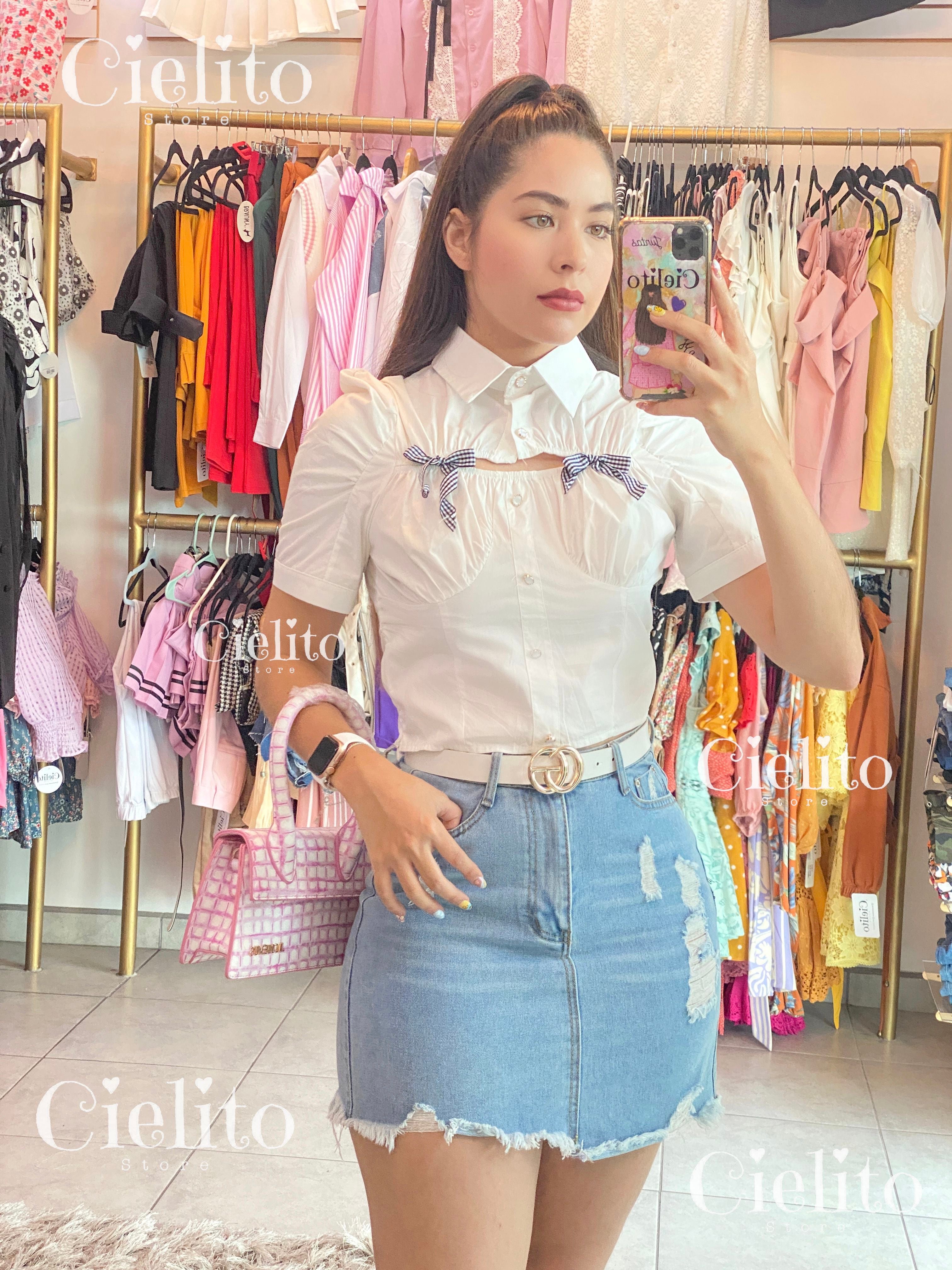 Bown shirt white