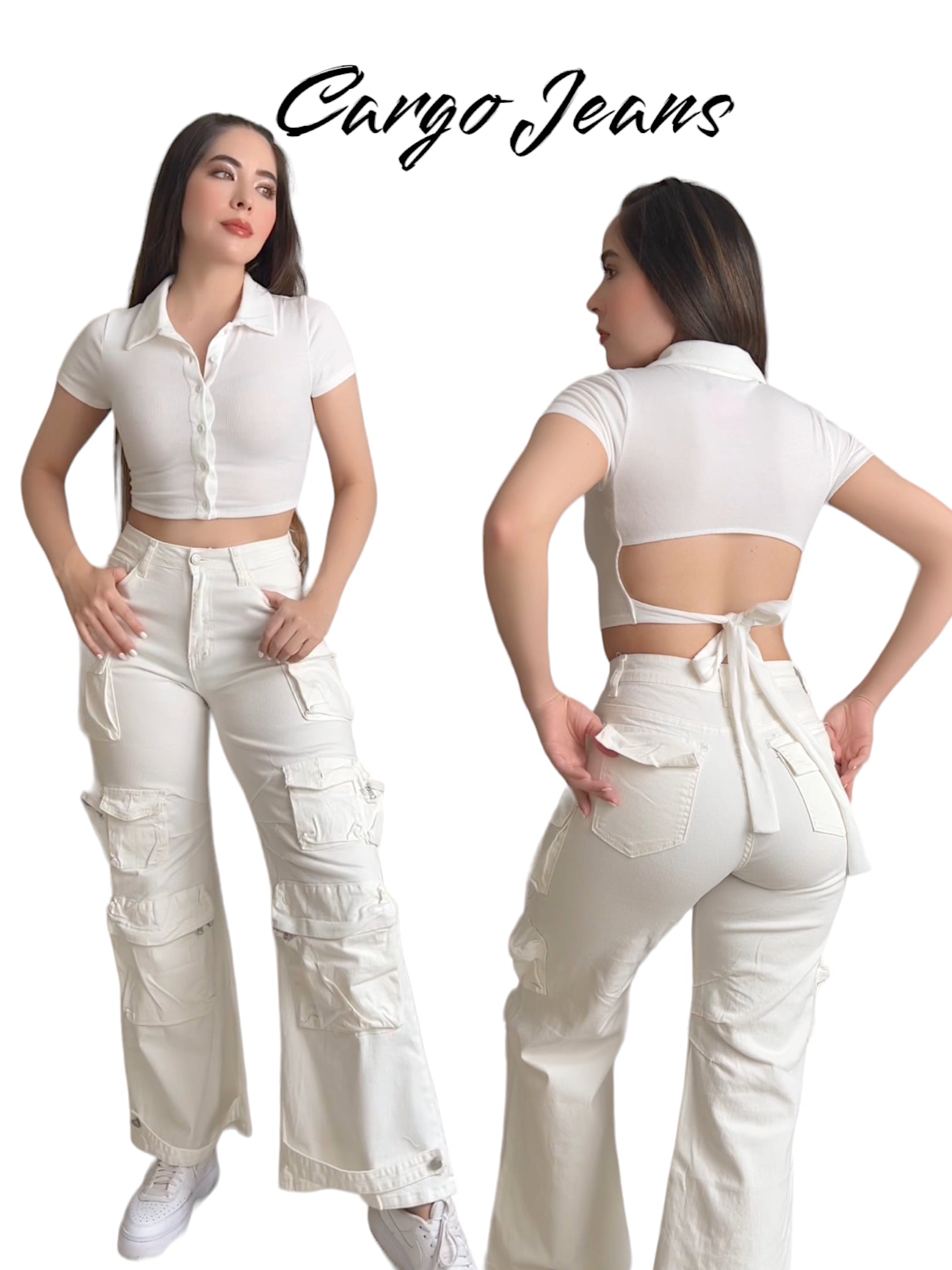 CARGO JEANS BLANCO
