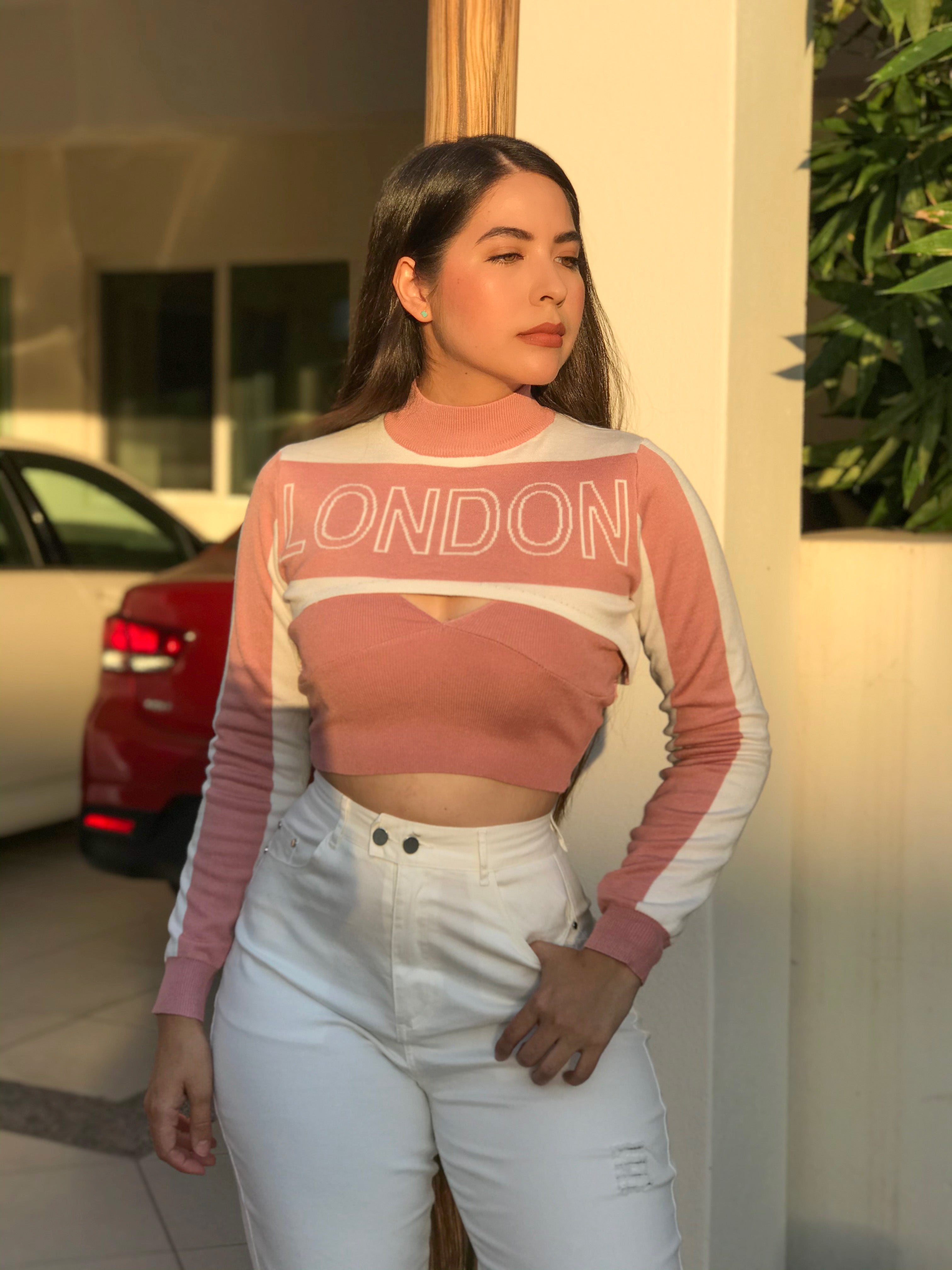 Blusa london rosa con torerita