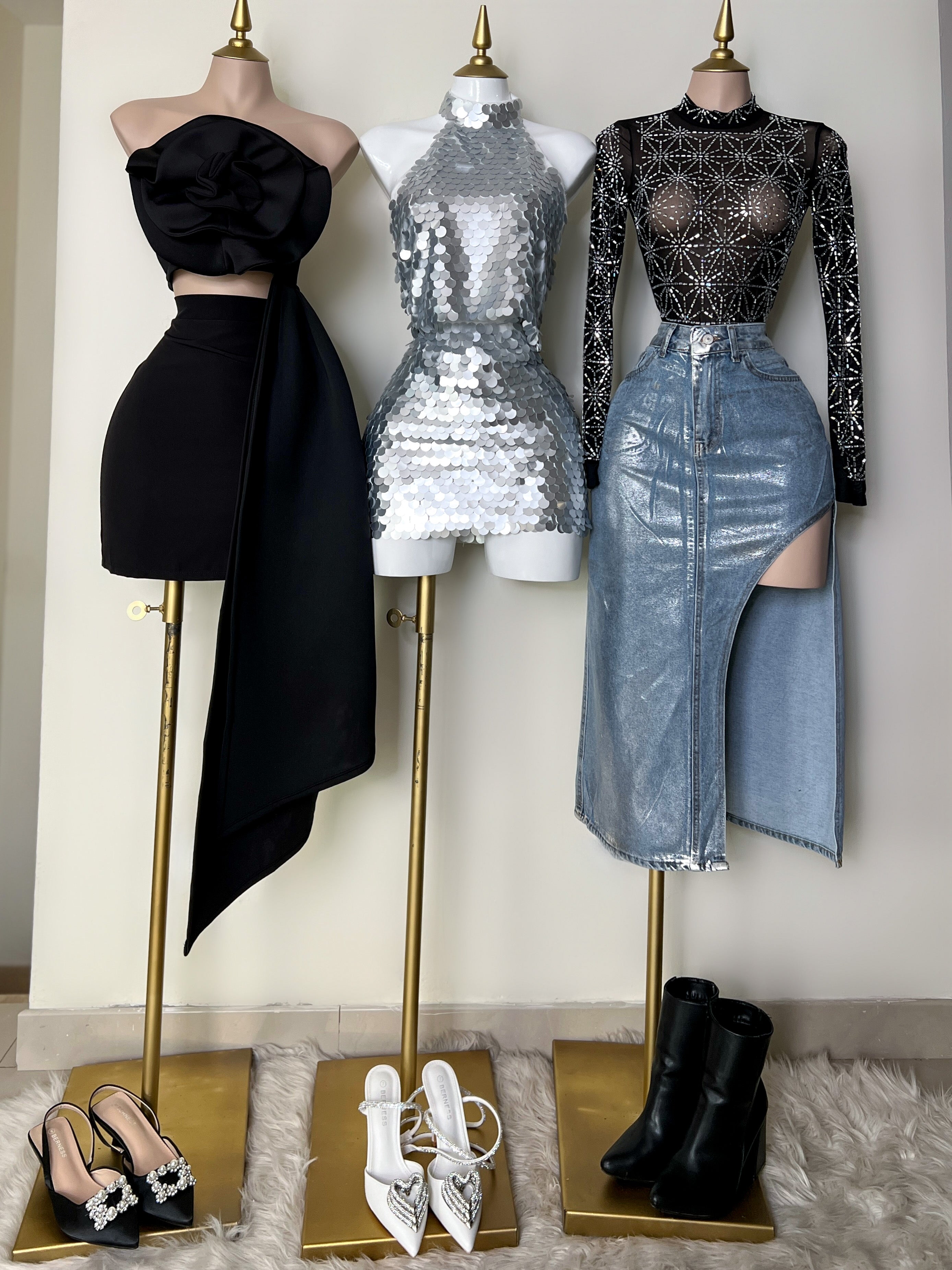 SET SILVER FALDA Y BLUSA