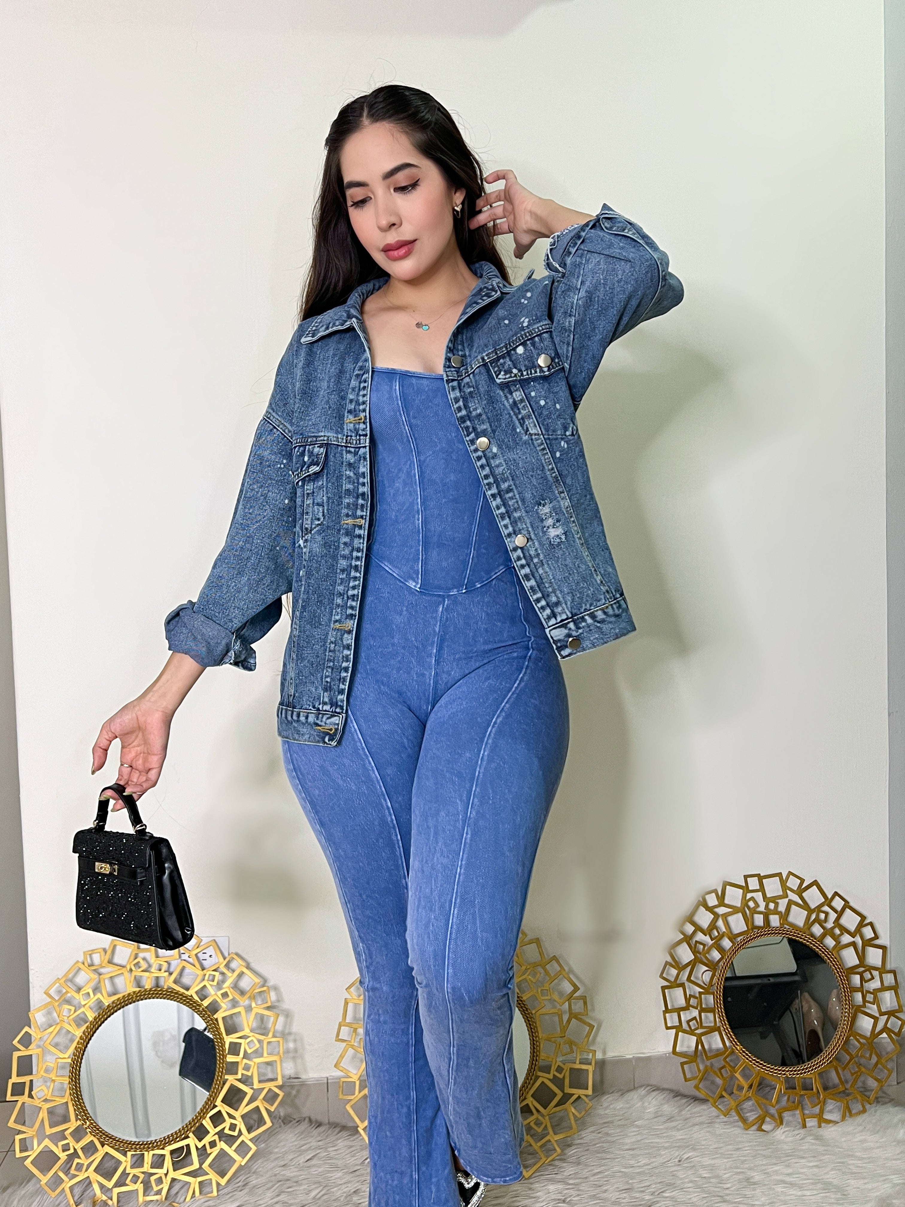 MONO AZUL TIPO CORSET