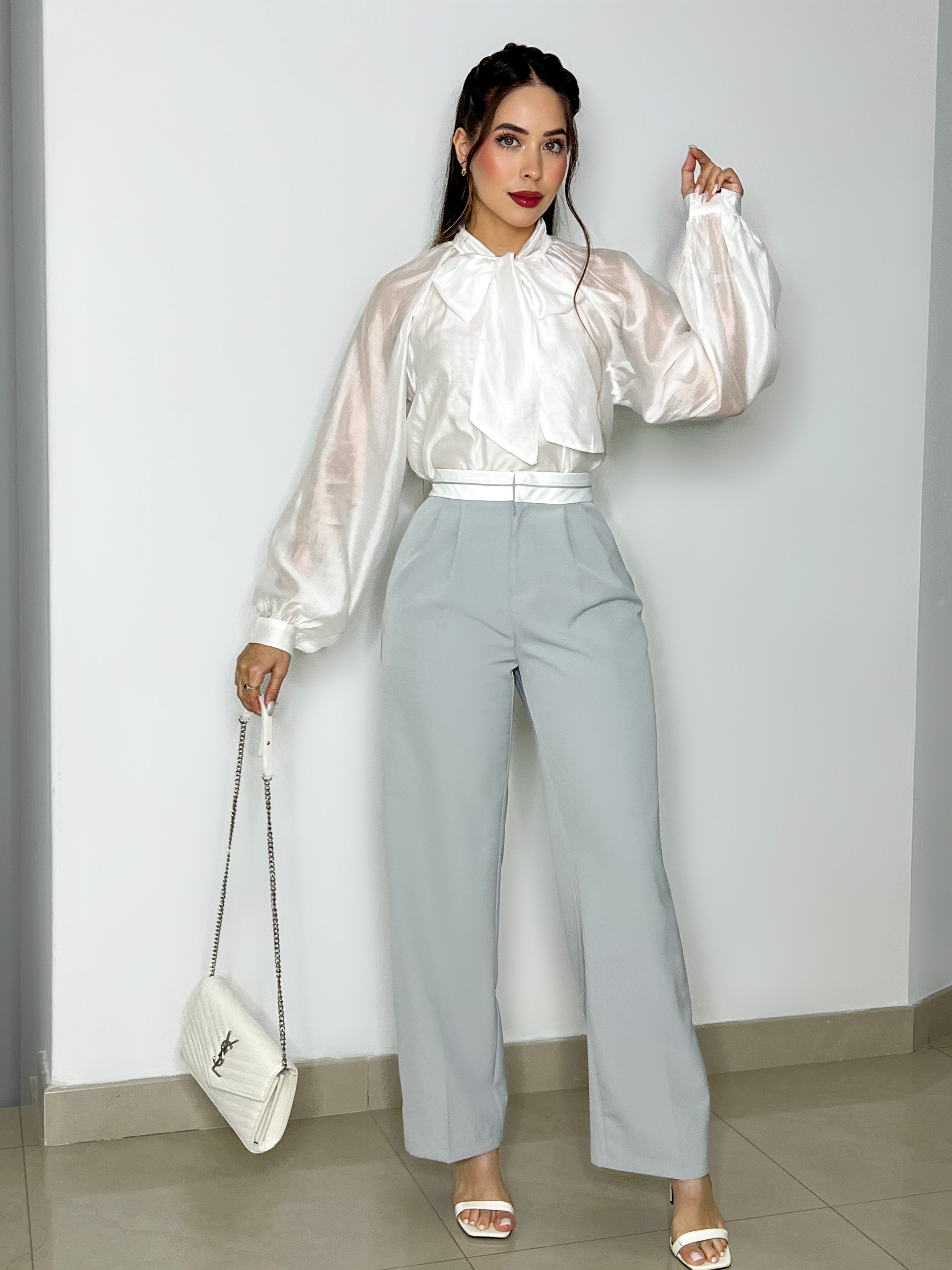 CAMISA BLANCA SATINADA