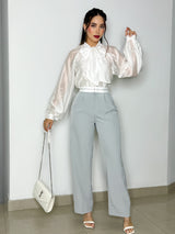 CAMISA BLANCA SATINADA