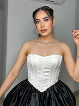 VESTIDO FATIMA BLANCO CON NEGRO