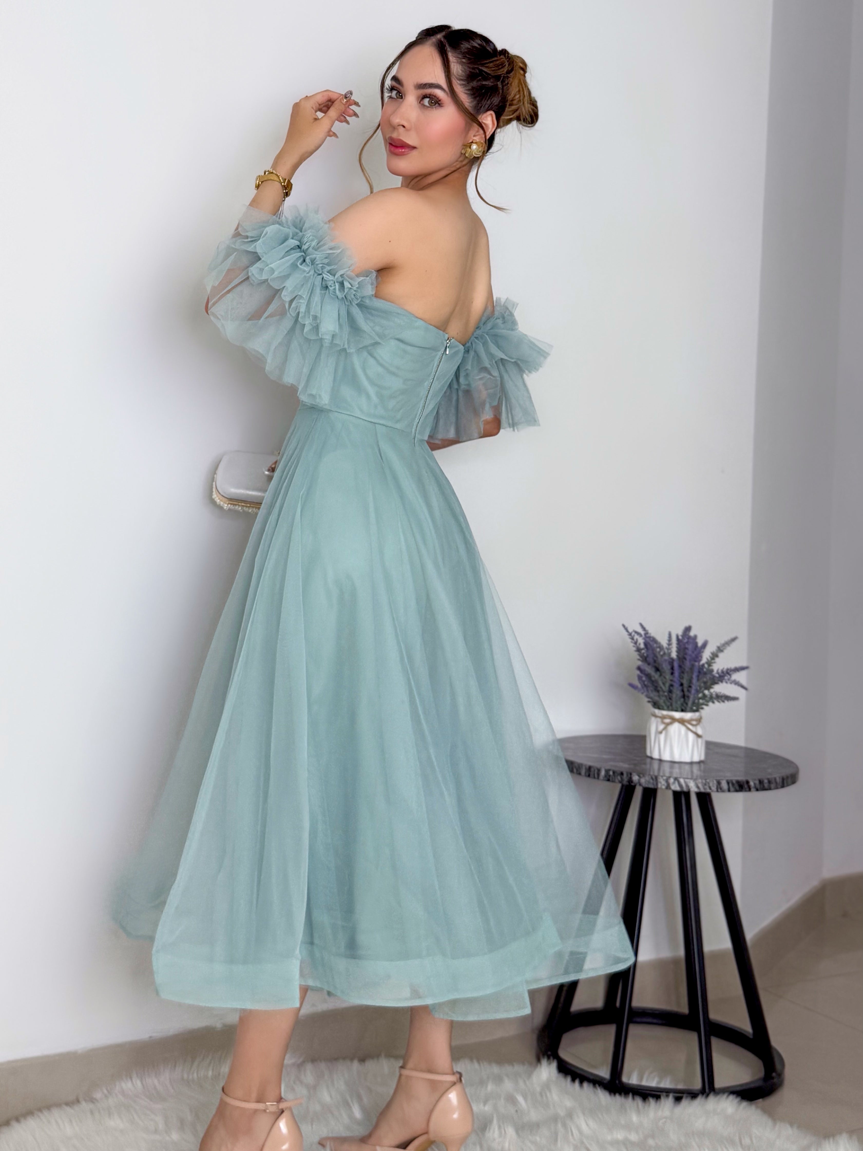 VESTIDO ZURI TURQUESA