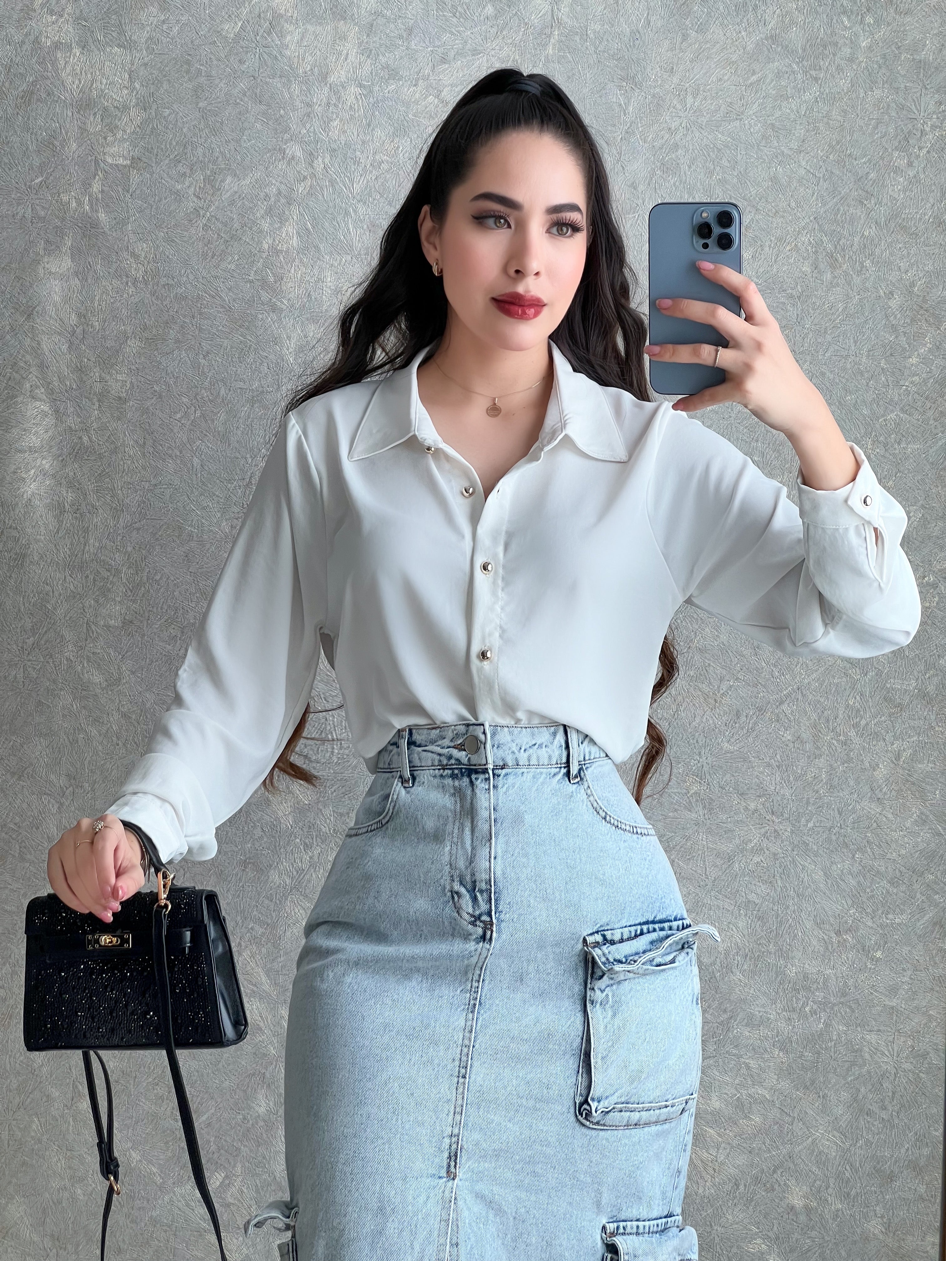 FALDA DENIM CON BOLSAS