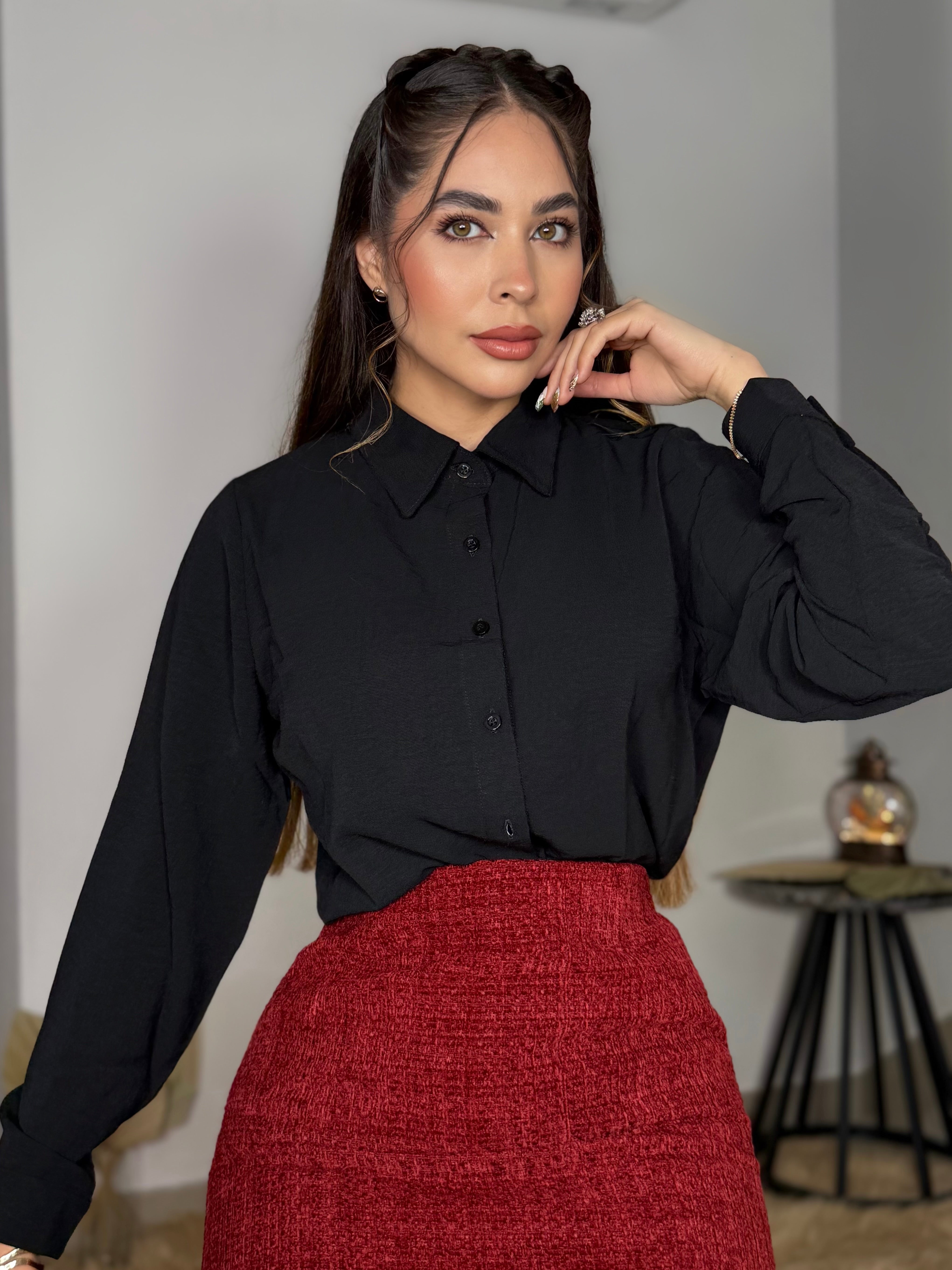 BLUSA NEGRA MANGA LARGA