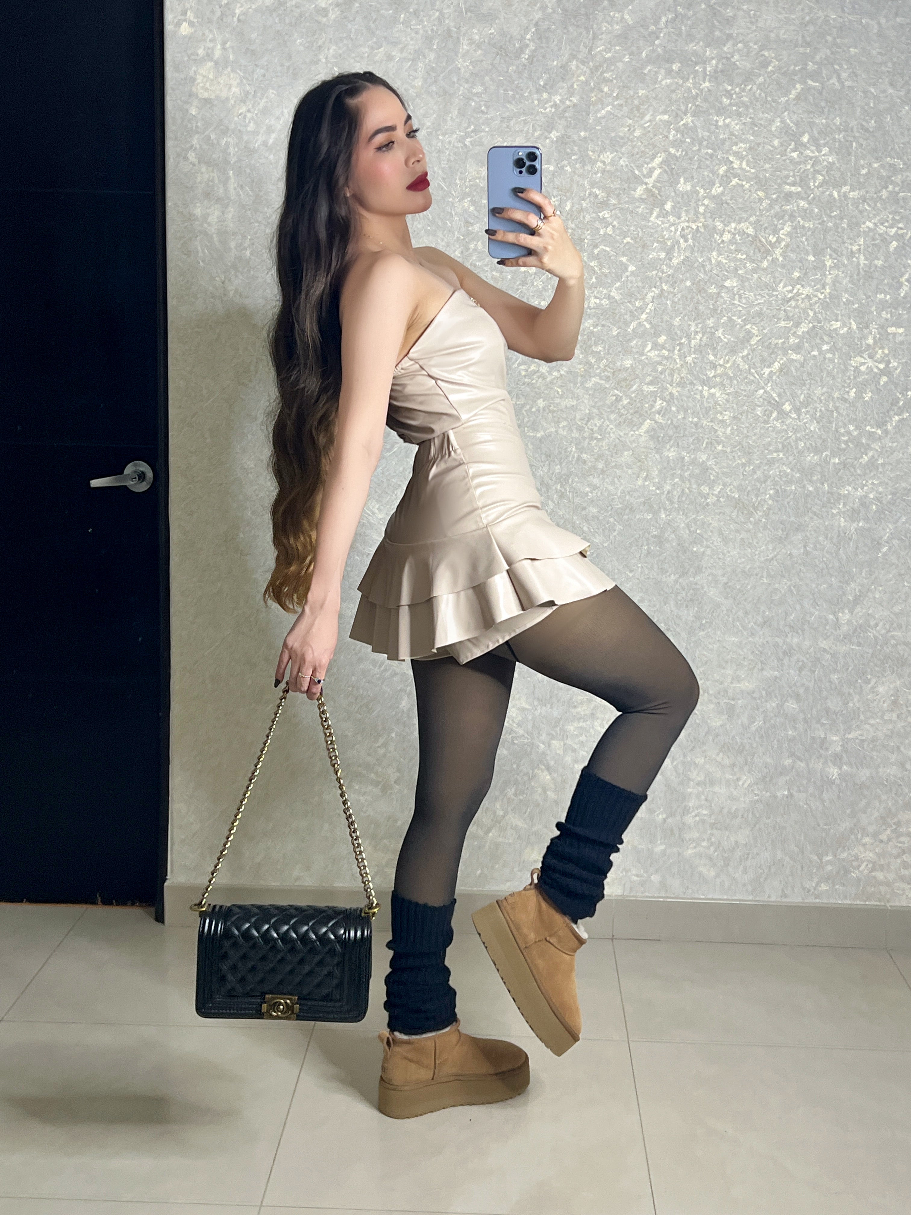 SET LIGTH BEIGE VINIPIEL