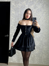 VESTIDO NEGRO CON DESTELLOS