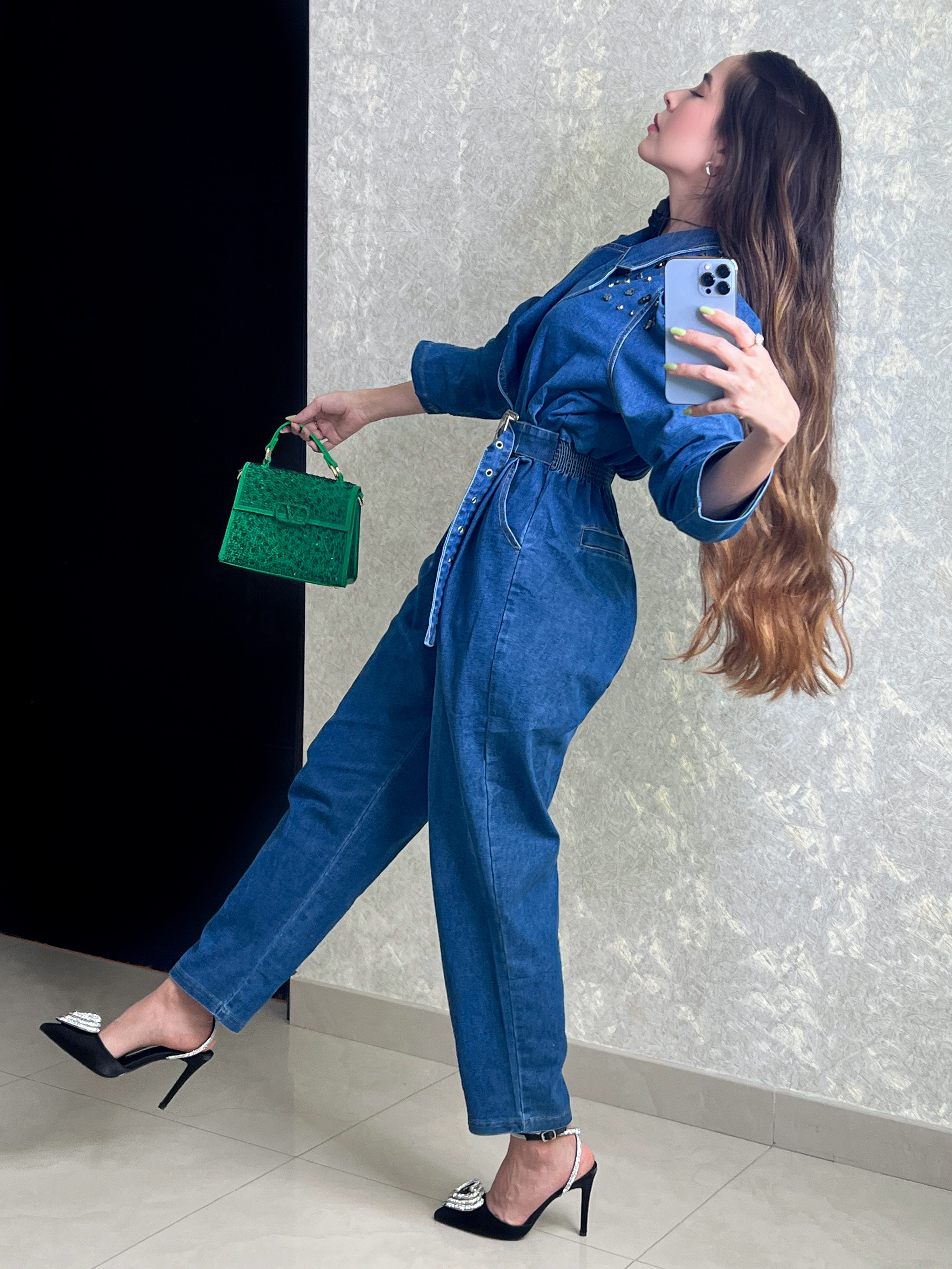 ENTERIZO MEZCLILLA CON HEBILLA