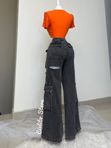 PANTALÓN DENIM NEGRO