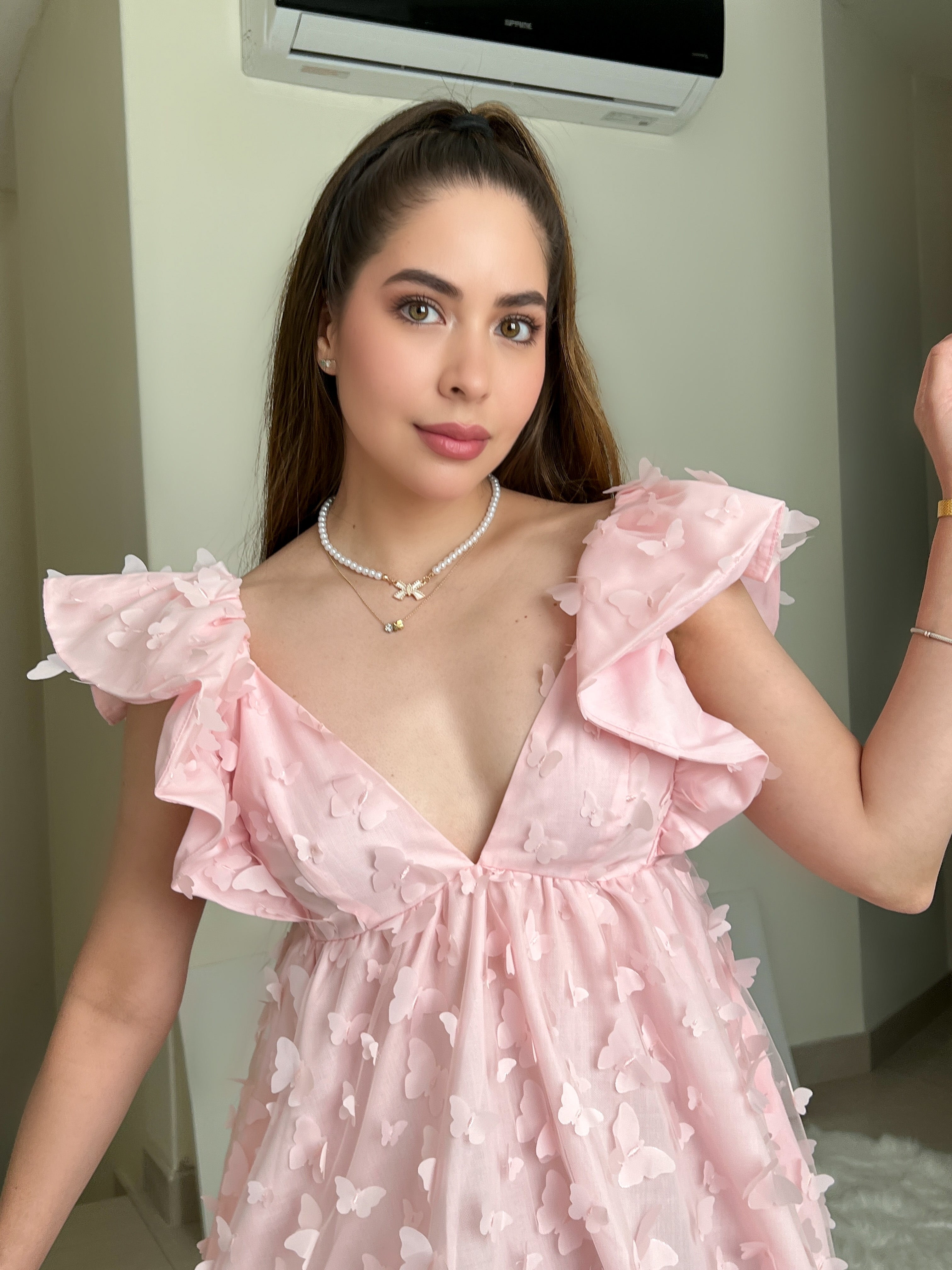 VESTIDO MARIPOSA ROSA