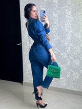 ENTERIZO MEZCLILLA CON HEBILLA