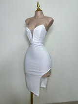 VESTIDO BLANCO CON PERLAS