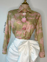 BLUSA VERDE DE FLOR VINTAGE