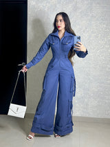 PALAZZO AZUL ESTILO CARGO