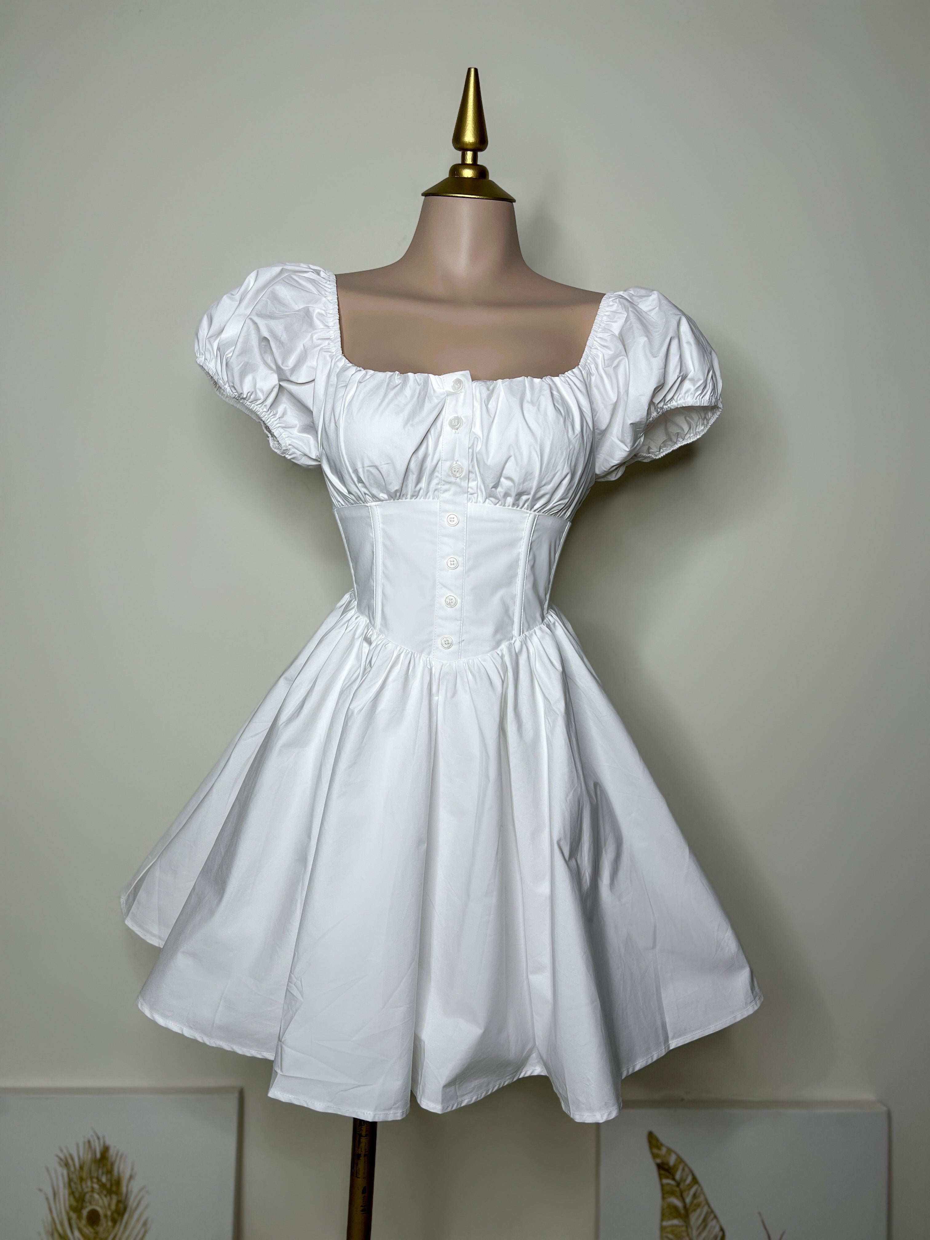 VESTIDO BLANCO ESTILO CORSET