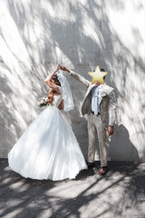 VESTIDO DE NOVIA(UN USO)-SEMINUEVO- TIENE COPAS, CINTURA AJUSTABLE- CON VARILLAS(DE REGALO VELO  Y FALDILLA)