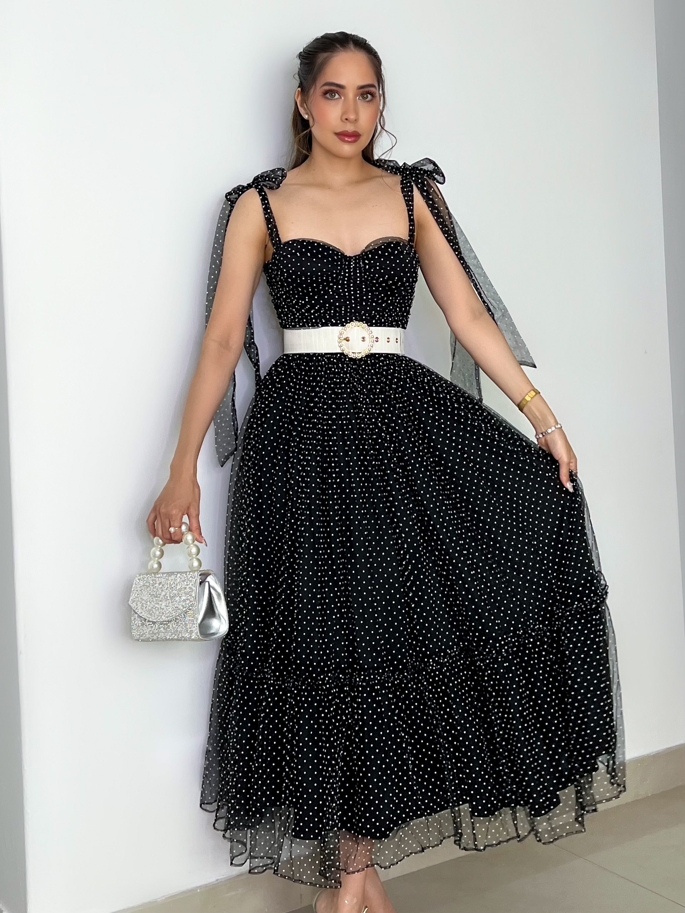 CAMILA BLACK AND WHITE DRESS