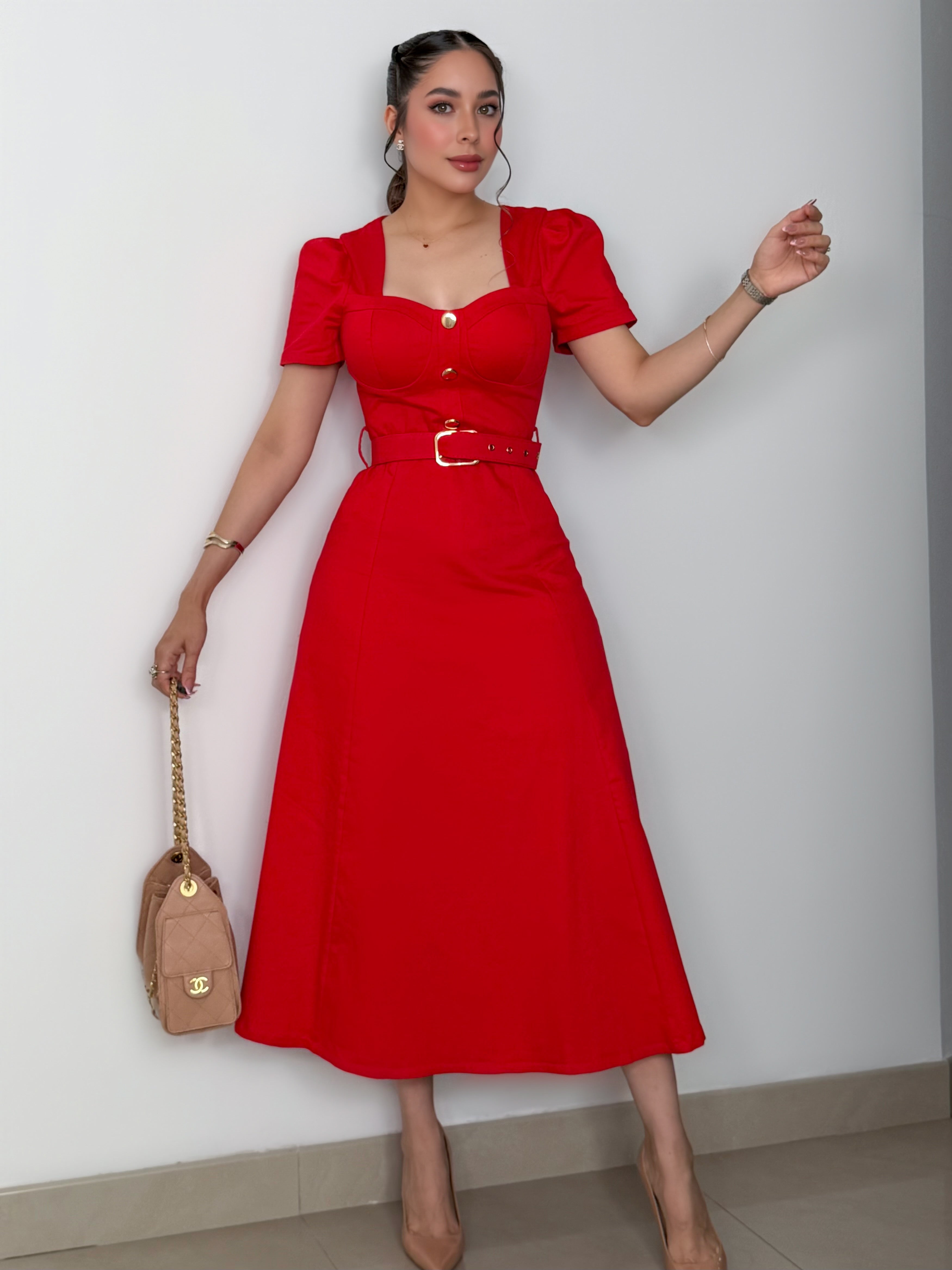 VESTIDO CLAUDIA ROJO