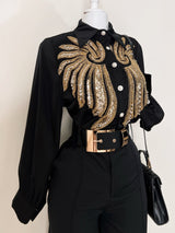 Camisa Negra Pedrería