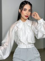 CAMISA BLANCA SATINADA