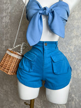 SHORT AZUL CARGO