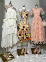 VESTIDO CON OLANES BLANCO