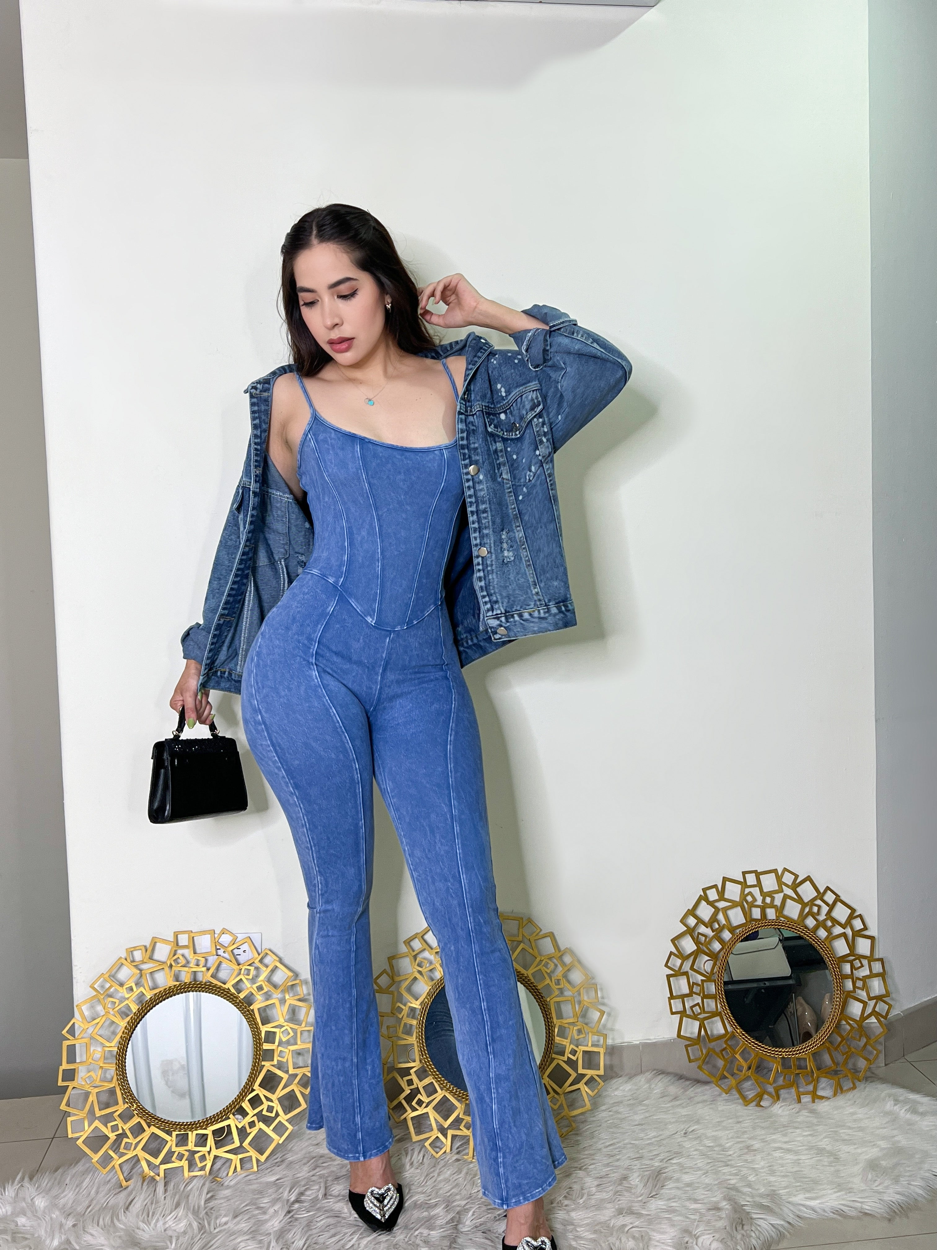 MONO AZUL TIPO CORSET