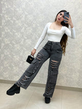 PANTALÓN DENIM NEGRO