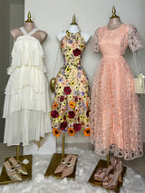 VESTIDO CON OLANES BLANCO