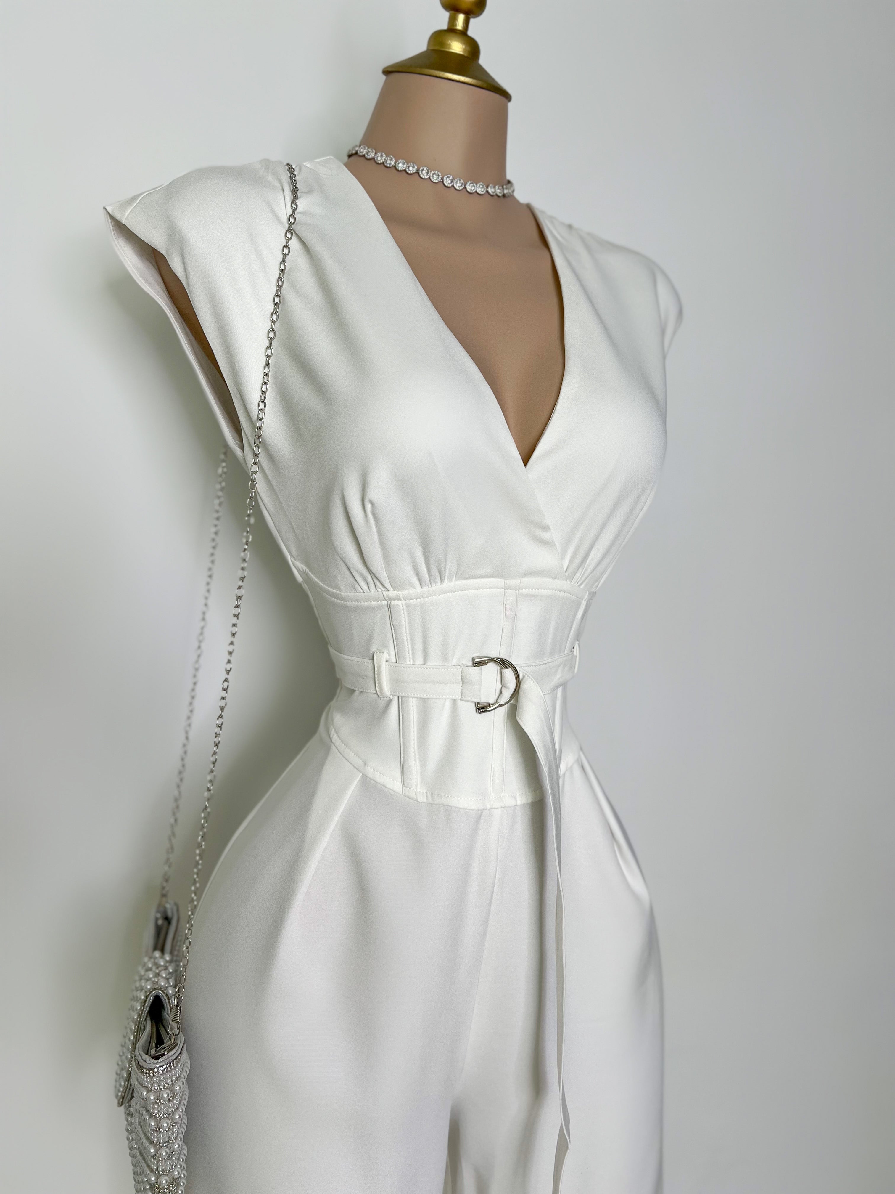 PALAZZO BLANCO CON CINTURÓN