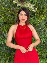 VESTIDO ROJO SIN MANGA