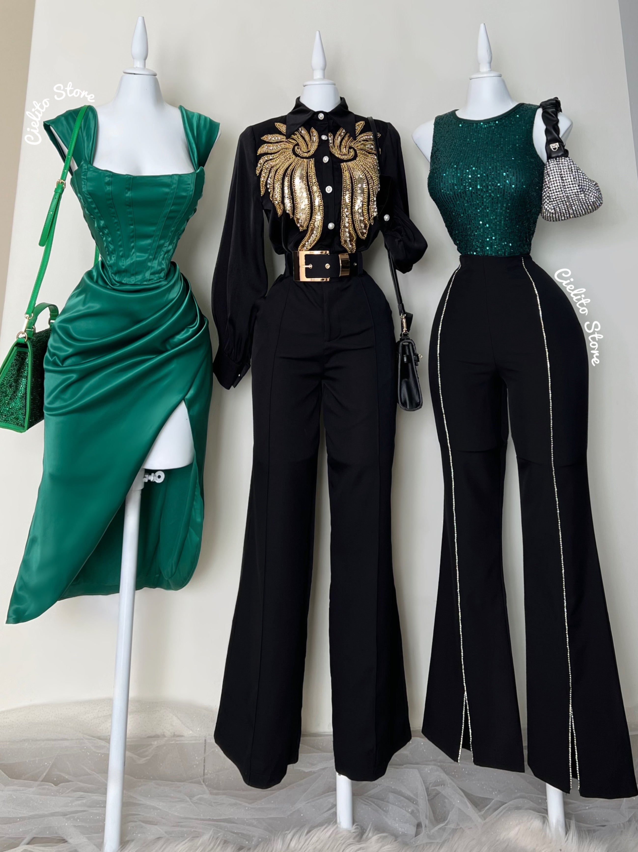 BODY VERDE CON LENTEJUELAS