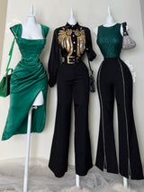 BODY VERDE CON LENTEJUELAS