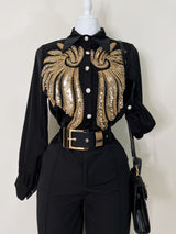 Camisa Negra Pedrería