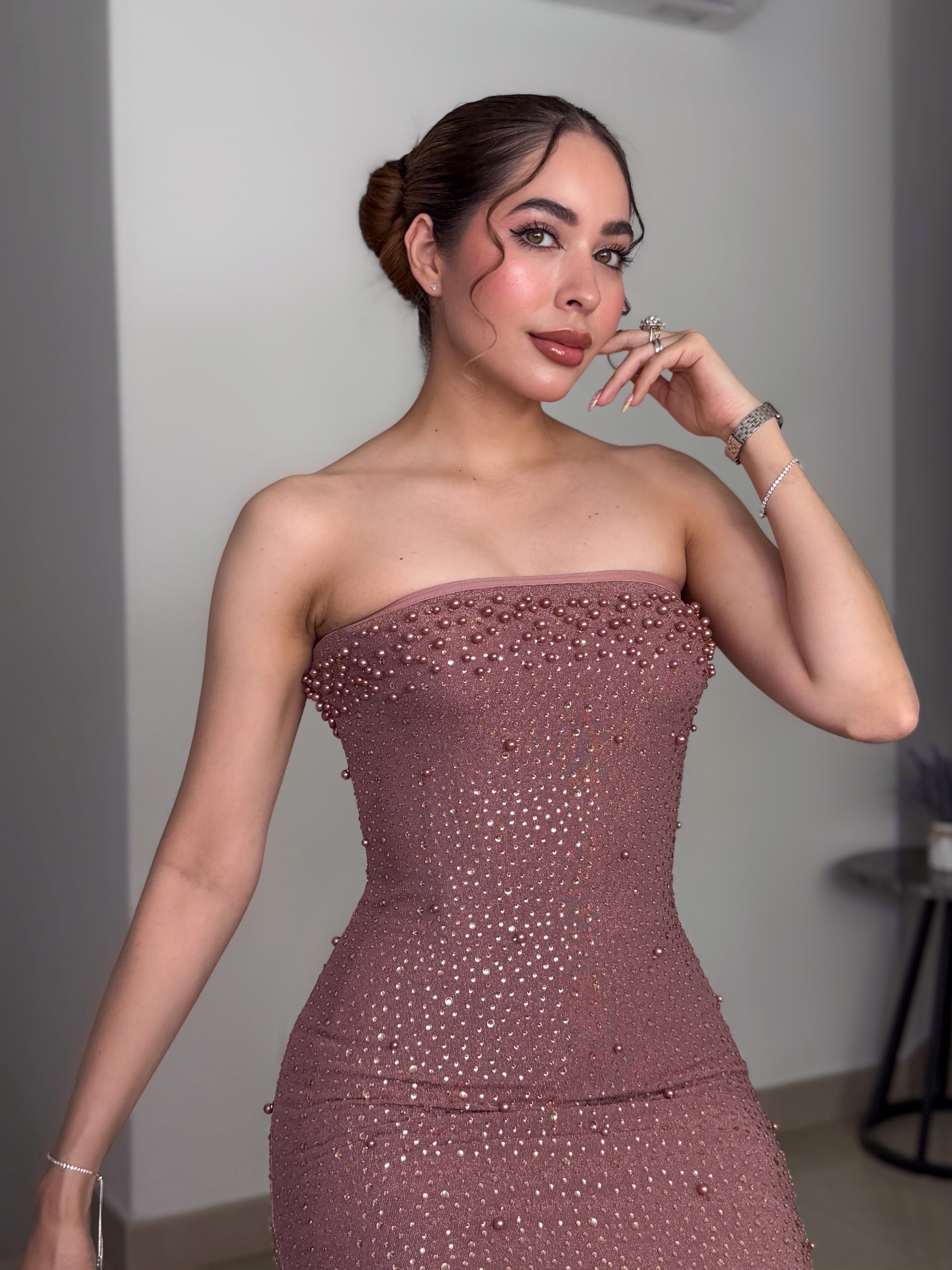 VESTIDO ILEANA ROSA PALO