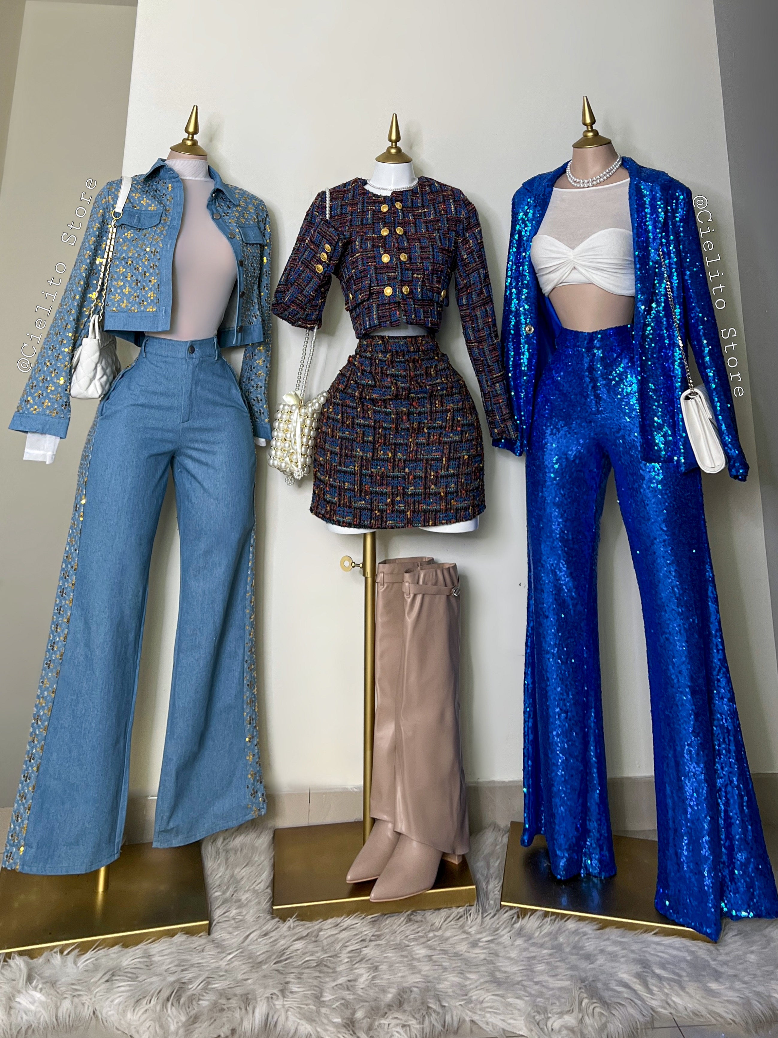 SET SASTRE LENTEJUELA AZUL