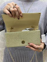 BOLSO DORADO CON BRILLO